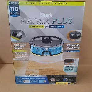 Shark Matrix Plus 2-in-1 Robot Vacuum and Mop, LiDAR Mapping, Matrix Clean and CleanEdge Technology, for Carpets, Floors and Pet Hair, Self-Charging, WiFi/App/Alexa, Black, RV2620WDEU