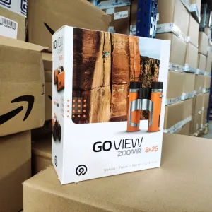 GoView ZOOMR 8x26 Small Lightweight Binoculars (8X Magnesium Case, Includes Smartphone Adapter and Accessories) Sunset Orange