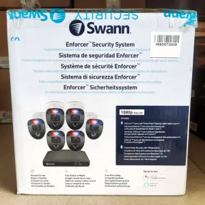 Swann Home DVR Security Camera System with 1TB HDD, 6 Camera 8 Channel, 1080p Full HD Video, Indoor & Outdoor Wired CCTV, Colour Night Vision, Heat Motion Detection, Spotlights, Flashing Lights