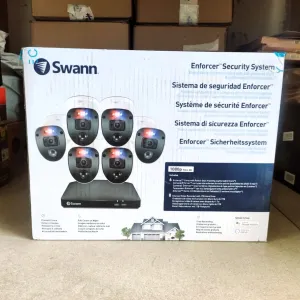 Swann Home DVR Security Camera System with 1TB HDD, 6 Camera 8 Channel, 1080p Full HD Video, Indoor & Outdoor Wired CCTV, Colour Night Vision, Heat Motion Detection, Spotlights, Flashing Lights