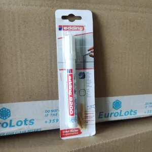 edding 8200 grout marker - white - 1 pen - round nib 2-4 mm - grout restorer for reviving and brightening dirty tile grout - waterproof, highly opaque, quick-drying - for kitchens and bathrooms