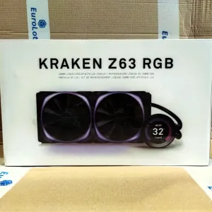 NZXT Kraken Z63 RGB 280mm - RL-KRZ63-RW - AIO RGB CPU Liquid Cooler - Adjustable LCD Display - Improved Pump - Powered by CAM V4 - RGB Connection - AER RGB 2 140mm Cooling Fan (2 Included) - White