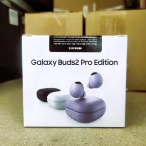 Samsung Galaxy Buds2 Pro Wireless Bluetooth Headphones, True Wireless, Noise Cancellation, Charging Case, Sound Quality, Water-Repellent, Bora Purple, incl. Nukin Clear Case [Exclusive to Amazon]