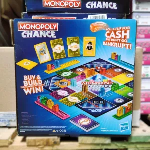 Monopoly Chance Board Game, Fast-Paced Monopoly Family Game for 2-4 Players, 20 Min. Average